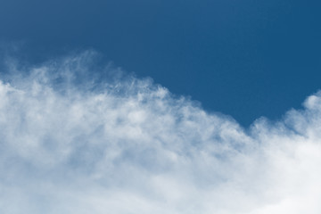 Image showing Background - blue sky above white cloud below