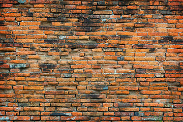 Image showing Old Buddhist temple brick wall  background