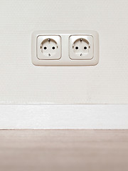 Image showing Electrical jack white plastic socket 