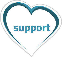 Image showing internet concept, support word on love heart