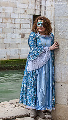 Image showing Lady Disguised in a Blue Costume