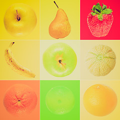 Image showing Retro look Fruit collage