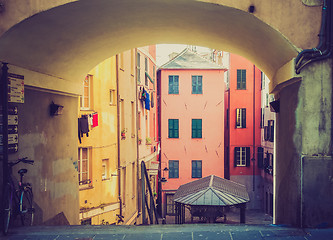 Image showing Retro look Genoa old town