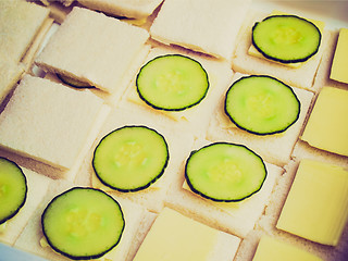 Image showing Retro look Cucumber sandwich