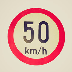 Image showing Retro look Speed limit sign