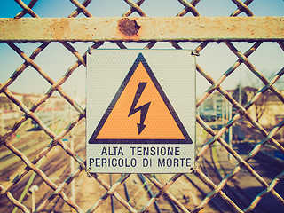 Image showing Retro look Electric shock sign