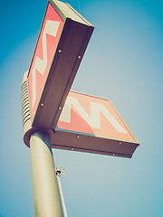 Image showing Retro look Subway sign