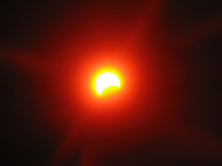 Image showing Partial solar eclipse. Ukraine. March 29, 2006. Through filter.