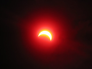 Image showing Partial solar eclipse. Ukraine. March 29, 2006. Through filter.