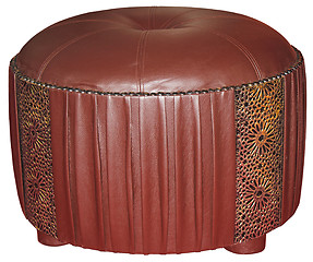 Image showing Leather tabouret