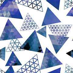 Image showing Retro pattern of geometric shapes triangles