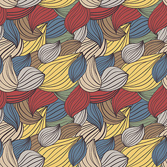 Image showing Seamless wave hand-drawn pattern, waves background