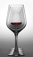 Image showing wine glasses in a row