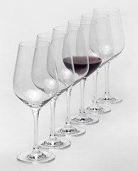 Image showing wine glasses in a row