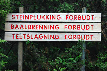 Image showing Norwegian Sign