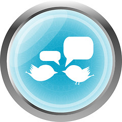 Image showing internet web icon with bird family and cloud sign