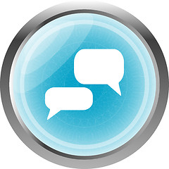 Image showing white bubble speech set icon, web button