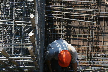 Image showing worker in construction