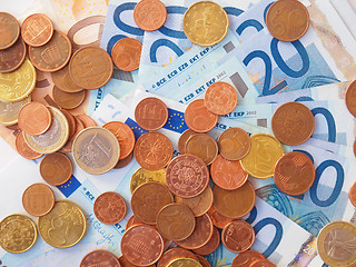 Image showing Euros coins and notes