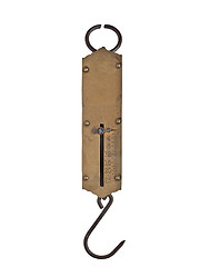 Image showing vintage brass spring scale