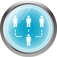 Image showing icon button with net of man inside, isolated on white