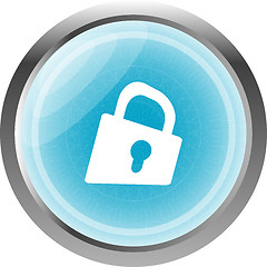 Image showing Padlock icon web sign. web app button isolated on white