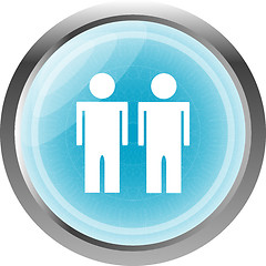 Image showing icon button with two man inside isolated on white