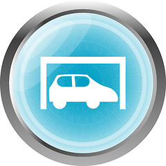 Image showing Car icon button design elements isolated on white