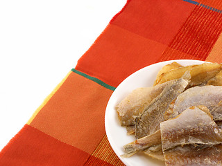 Image showing Dried fishes on a plate