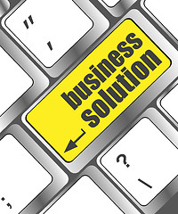 Image showing Computer keyboard with business solution key. business concept