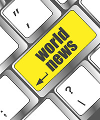 Image showing words world news on computer keyboard key