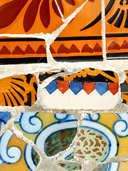 Image showing Park Guell - mosaic texture