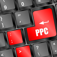 Image showing PPC (Pay Per Click) Concept. Button on Modern Computer Keyboard