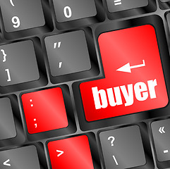 Image showing buyer button on keyboard key - business concept