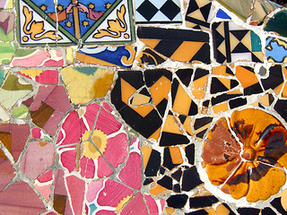 Image showing Gaudi mosaic in Barcelona