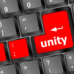 Image showing unity word on computer keyboard pc key