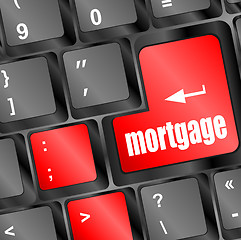 Image showing Keyboard with single button showing the word mortgage