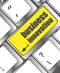 Image showing business innovation - business concepts on computer keyboard, business concept