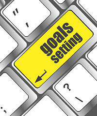 Image showing Goals setting button on keyboard with soft focus