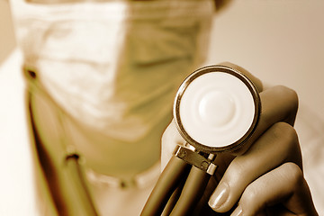 Image showing Young doctor with stethoscope.