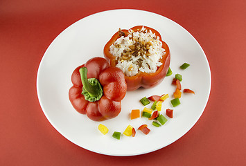 Image showing Stuffed red pepper