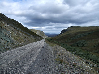 Image showing Straight tarmac road in Norway