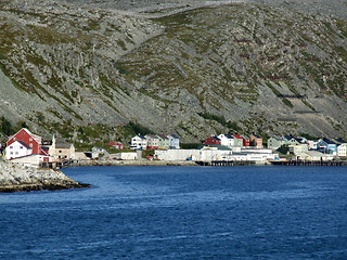 Image showing Seaside town on the coast