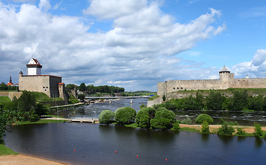 Image showing  view fortress of Narva and Ivangorod fortress