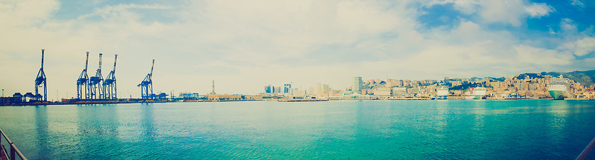 Image showing Retro look Genoa panorama