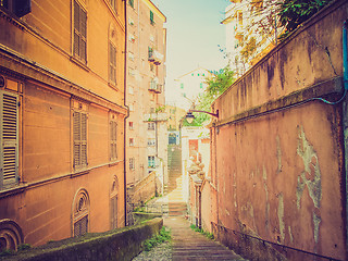 Image showing Retro look Genoa old town