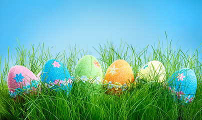 Image showing Decorated easter eggs