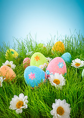 Image showing Decorated easter eggs