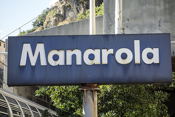 Image showing Manarola Station train sign