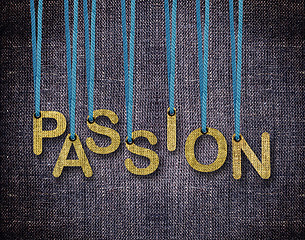 Image showing Passion Letters hanging strings